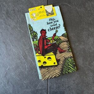 NWT Blue Q Hey Have You Tried Cheese? Devil Graphic Kitchen Dish Towel Gift New